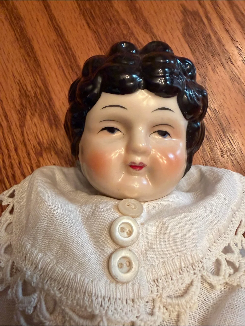 Antique 1890 china headed German flattop doll